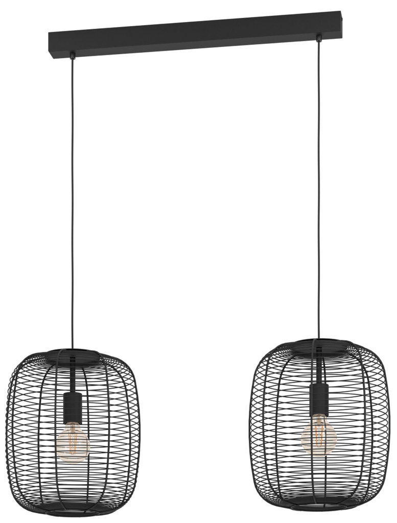 Luminaria decorativa colgante, para 2 lámparas base E27. Hasta 40 W. Dry Location